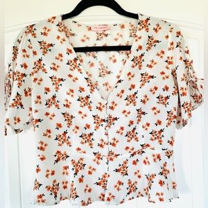 Re:named Floral Crop Blouse ,Size S